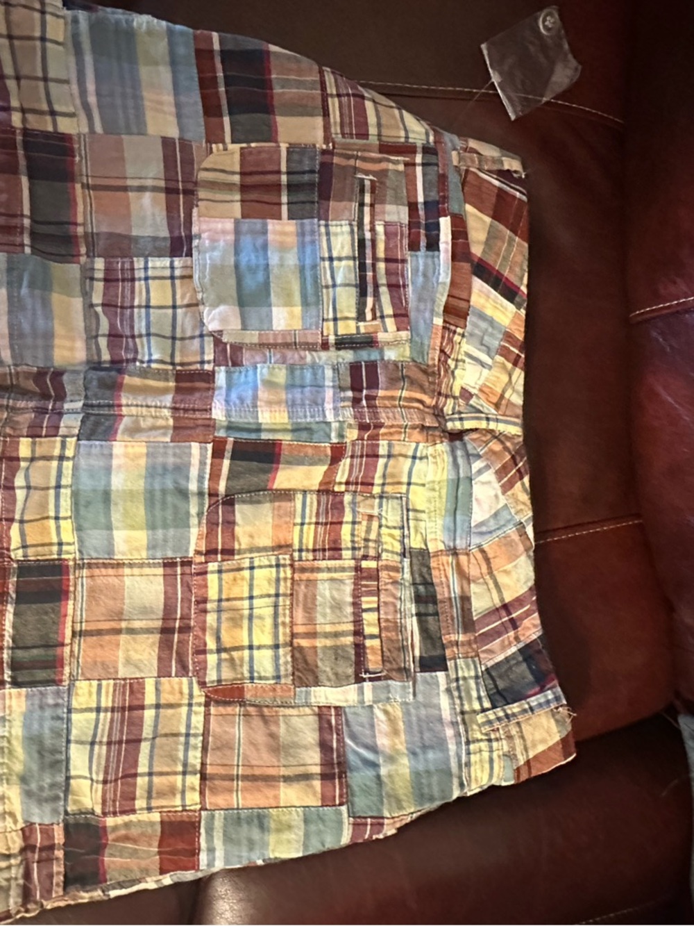 Duck Head Patchwork Plaid Shorts in Yellow, Brown, Blue